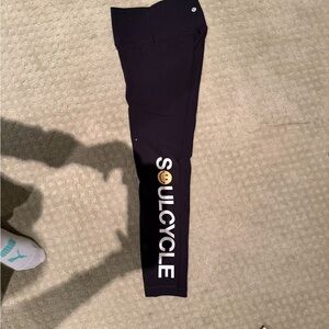 lululemon athletica Black Leggings with White SoulCycle Logo
